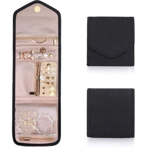 étui portable pliable voyage table en peau de pêche pour voyage, idéal organiser vos boucles d'oreil (1/5)