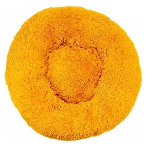 Lit pour Chat, Coussin Moelleux, Doux Lavable pour Chats Chiens (Jaune Doré, 80 cm), Ensoleillé (1/5)