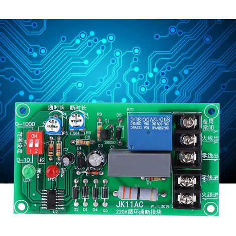Module relais à cycle infini, relais marche/arrêt, module de temporisation réglable CA 100-250 V (1/5)