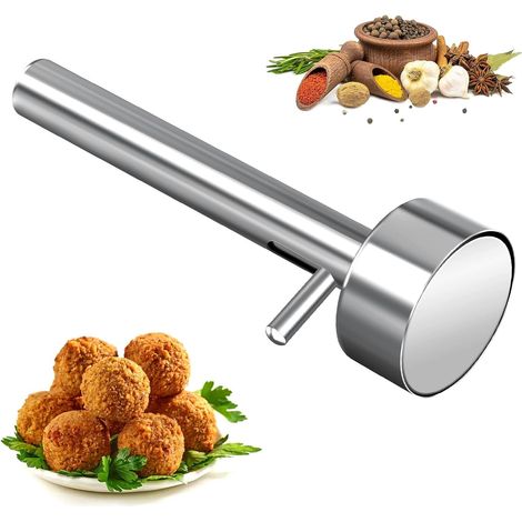 Cuillère à falafels, moule à falafels en acier inoxydable, facile à utiliser et à nettoyer, presse à boulettes de viande antiadhésive, ustensiles de cuisine du Moyen-Orient (1/5)