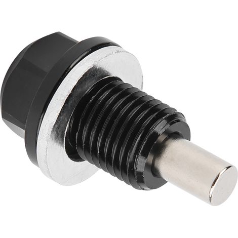 Bouchon de vidange aimanté en aluminium M12 x 1,25 filetage noir accessoire auto (1/5)