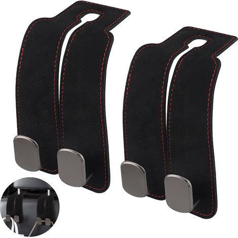 Lot de 2 crochets pour appuie-tête de voiture, crochets multifonctionnels pour dossier de siège de voiture,Crochet D'appui-Tête de Aiège Arrière de Voiture Accessoires intérieurs de voiture Cintre