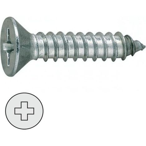 (5,5X60) TORNILLO ROSCA CHAPA CON CABEZA AVELLANADA Y HUELLA PH CINCADO. HUELLA PH(100U) - INDEX