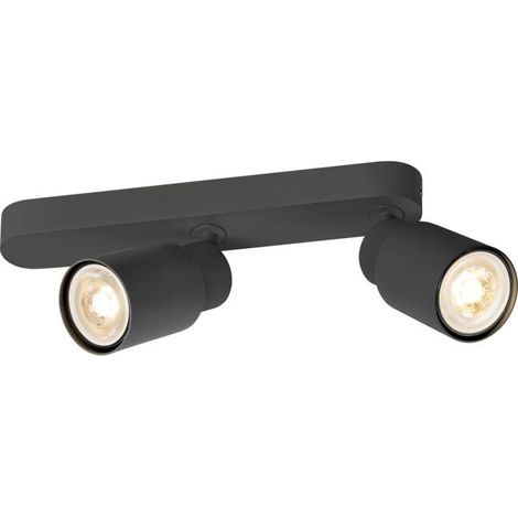 Applique et plafonnier PURI 2.0 Tube asymétrique double 6W GU10 noir - SLV - 1008308 (1/3)