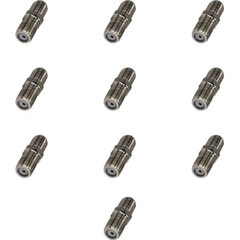 10X Stecker auf Stecker FF-Stecker-Adapter-Kupplungsanschlüsse für TV-Antennen-Koaxialkabel (1/4)
