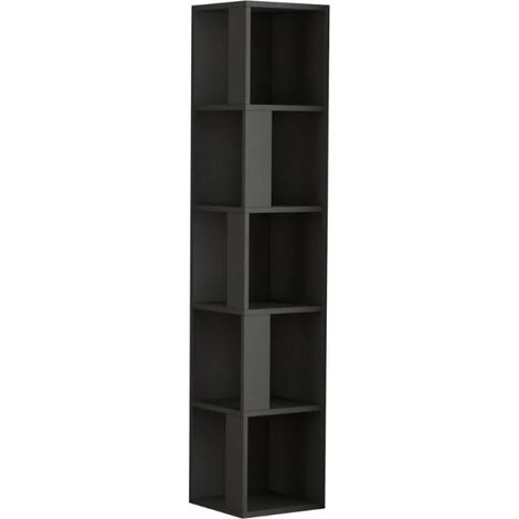 Libreria angolare Piano antracite 5 ripiani 31,4x31,4x158,9 (1/4)