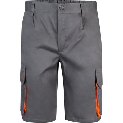 Bermudas Bicolor Multibolsillos GRIS/NARANJA 46