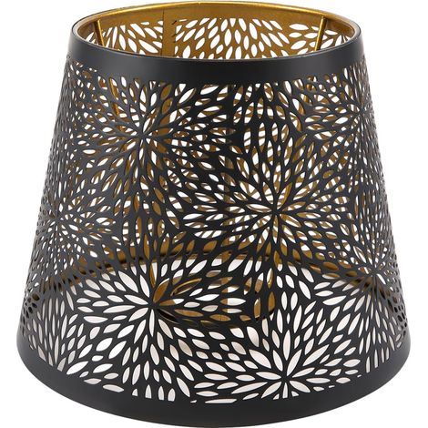 Metal Abat Jour E14 E27 D'Ombre D'Arbre En Fer Vintage Sculpté Pour Lampe De Table DéCoration pour Lampadaire Lampe Suspendue Plafonnier Suspension Luminaire Noir