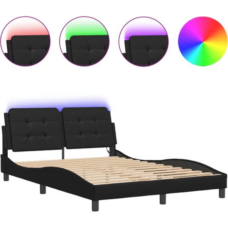 Maison Exclusive - Giroletto con LED senza Materasso Zadar Nero 120x200 cm (1/5)