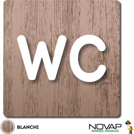 Plaque WC - Wood Chêne blanchi 90x90mm - 4360133 (1/2)