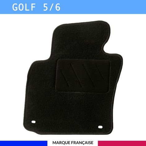 Tapis de sol voiture - Sur mesure pour Volkswagen GOLF 5 / GOLF 6 (11/2003-11/2012) - Antidérapant : Clips de fixations et scratch - Tapis de sol conducteur - Moquette - Noir