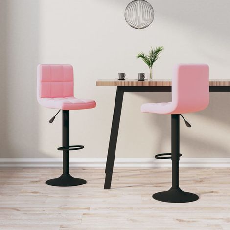Barhocker 2 Stk. Rosa Samt