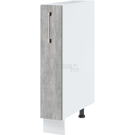Meuble range épice Bellissi Beton Naturel L 15 cm -  Porte avec poignée apparente  Grey