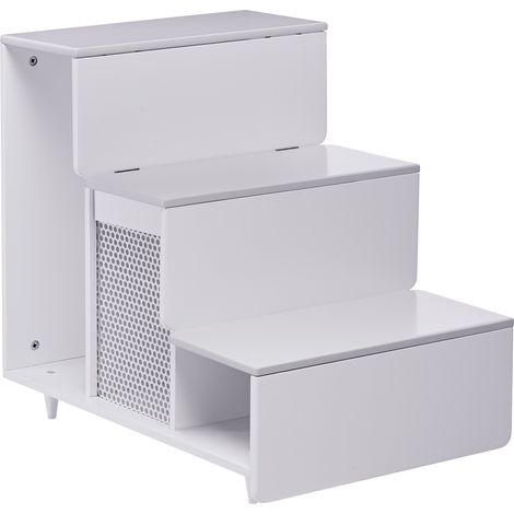 Escalones de madera grandes para mascotas Staart Esker en color blanco alpino ST-H400024 (1/5)