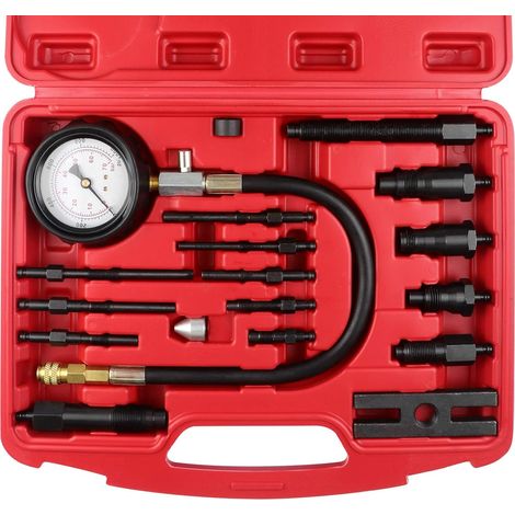 Testeur de compression moteur pour moteurs TDI et CDI, outil de diagnostic de manomètre de pression de cylindre, kit de testeur de pression de cylindre moteur 0-1000 PSI pour tracteurs et moteurs dies