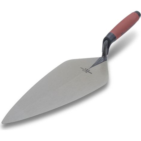 Truelle, truelle de style londonien avec manche ergonomique Durasoft, en acier au carbone, avec pointe large et col droit, dimensions de la truelle : 305x130 mm, Argent (1/5)