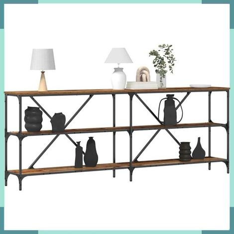 Table console - 863445 - Bois ancien - 200 x 30 x 75 cm - Grand espace de stockage (1/5)