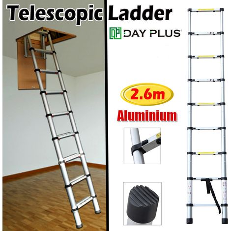 Echelle télescopique en aluminium, longueur max. 2,60 m Echelle pliante à usage multiple, 9 marches, capacité de charge 150 kg