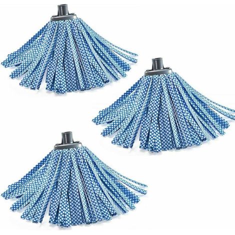Mocio mop tnt ricambio con attacco universale per scopa lavapavimenti set da 3 sintetico con 82 strisce (1/5)