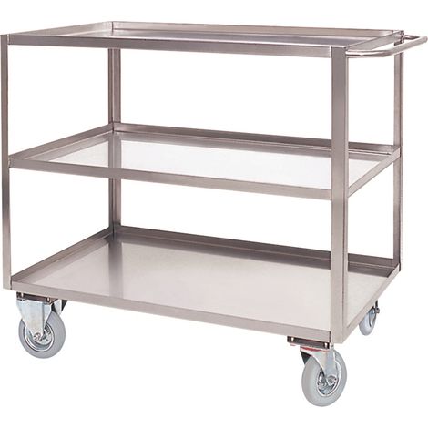 Portatutto Grande a 3 piani in Acciaio Inox con Ruote Girevoli con Freno