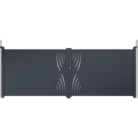 Portail aluminium battant VELETA 400x140cm (1/4)