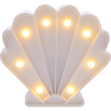 lampe de table décorative LED, lampe de table créative en forme de coquillage, veilleuse en plastique, décoration de Noël (1/5)