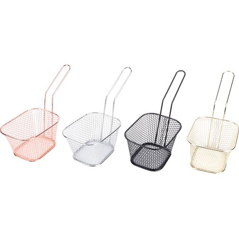 4-teiliges Set Frittierkorb für Pommes frites, quadratisches Sieb, Küchenzubehör (1/5)
