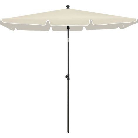 Maison Exclusive - Parasol de jardin avec mât 210x140 cm Sable (1/5)