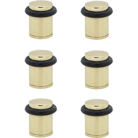 6 topes puerta cilíndricos acero inoxidable dorado ø20mm (1/3)
