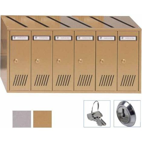 Silmec 31-706 SC7V Casellario Postale Verticale 6 Posti Acciaio Zincato Bronzato colore Bronzo