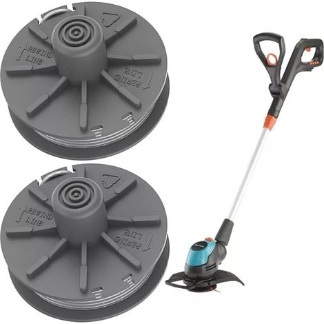 Lot de 2 bobines de fil de rechange pour coupe-bordures Gardena Easy Cut 400 (5307-20 / 5344) — Installation facile (1/4)