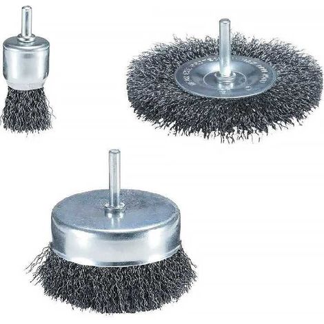 Makita D-66070 Juego de 3 cepillos vaso de acero para limpieza