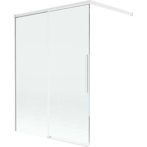 Mexen Rox Badewannen-Halbrund 2-flügelige Schiebetür 120 x 150 cm, transparent, weiß - 8C9-120-003-20-00