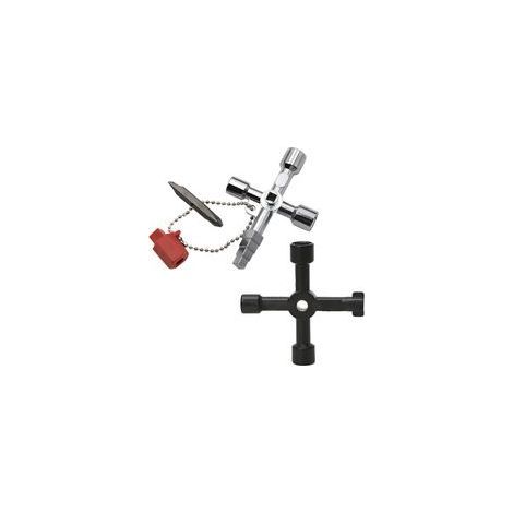 Set di 2 chiavi a croce universali multifunzione a 4 vie, per rubinetti, contatori dell'acqua e quadri elettrici, pratiche e compatte. (1/5)
