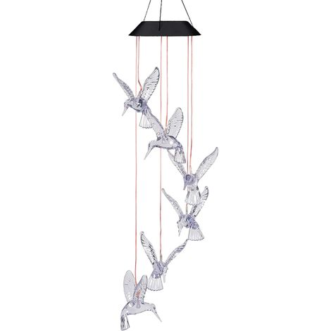 Guirnalda de luces con forma de colibrí, con LED de colores degradados (transparente).