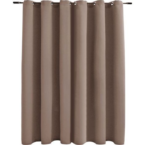 INLIFE Rideau occultant avec anneaux en métal Taupe 290x245 cm (1/4)