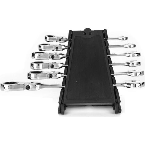 Set of 6 Ratchet Wrenches, Manual Repair Tool for DIY Activities, Gear Wrench (1/5)