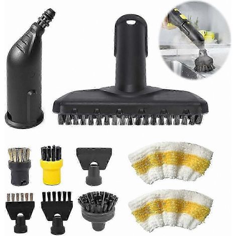 Kit d'accessoires de 10 pièces pour nettoyeurs vapeur multifonctions - Buses et brosses incluses (1/5)
