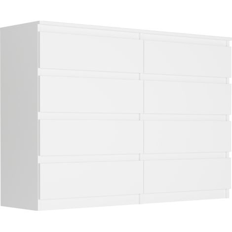 Kommode mit Schubladen Weiß, 140 x 40 x 98 cm - Modern R140S8
