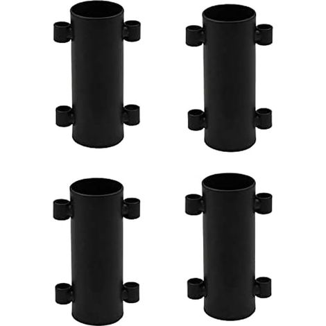 Lot de 4 Supports de Tige de Tente de Camping et Poteaux de Bâche, Coupe-Vent et Support Fixe, Poteau de Tente en Métal Tube Fixe, pour Parasols de Plage (1/5)