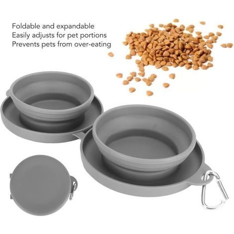 Zusammenklappbare Hundenäpfe, BPA-freies, lebensmittelechtes Silikon, 2-in-1-Haustierbedarf - SURENHAP (1/3)