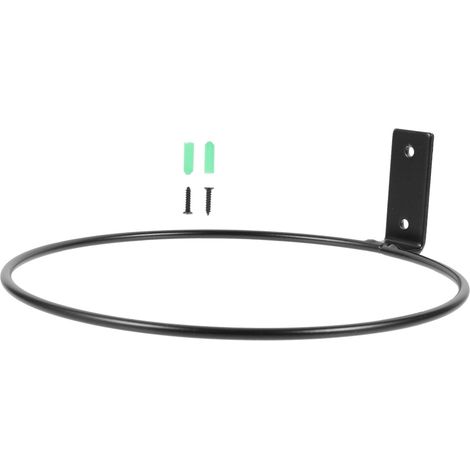 1 Support mural, Anneau métal 20,32 cm, Noir, Pour pot fleurs, Jardin intérieur extérieur (1/5)