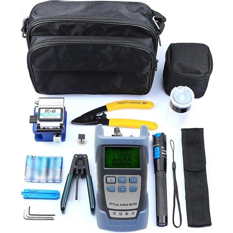 Kit de fibre optique FTTH : Compteur de puissance optique, cliveur de fibre, pince à dénuder, connecteur froid (1/4)
