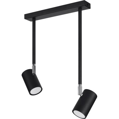 Plafonniers Norano acier 2xGU10 30cm Noir Sollux (1/8)
