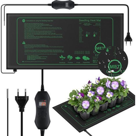 Tapis Chauffant pour Plantes avec Thermostat pour semis, Animaux domestiques et Reptiles,Tapis Chauffant de 50 W pour la Germination et la régulation de la température, sûr et Durable (1/5)