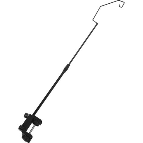 Support de guide-câble en fer et plastique pour table à repasser standard et fer vapeur, noir, anti-nœuds, réduit les risques de trébuchement, usage maison (1/5)