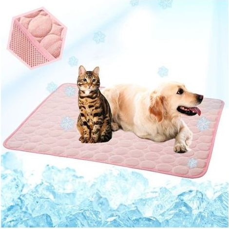 Kühlmatte für Haustiere – Selbstkühlendes Eisgewebe – Kein Strom oder Wasser erforderlich – Für Hunde und Katzen – Für drinnen und draußen – 60 x 40 cm – 1 Stück (1/5)