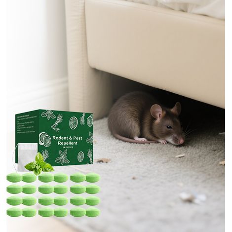 Insekten- und Nagerabwehrtabletten, geeignet für drinnen und draußen, frisch und schützend, stich- und störfest, praktisches Insekten- und Nagerabwehrprodukt – 24 Tabletten, 1 Netzbeutel -- DE (1/5)
