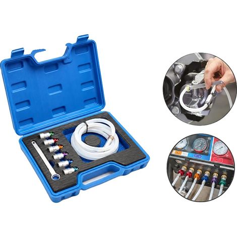 Kit de clé de purge de frein, acier chrome vanadium, douilles adaptatrices à 6 points de 7 mm à 12 mm, longueur de tuyau 1,2 m, valve de retenue unidirectionnelle, mallette de transport organisée (1/5)