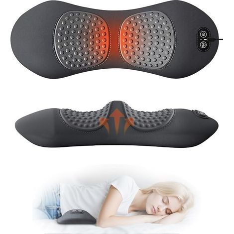 Appareil de massage 3 en 1 pour le dos, le dos et la sciatique, avec traction et soulèvement. Appareil portable à vibrations profondes pour la nuque, les épaules et le dos (gris) TTY-AquaForge